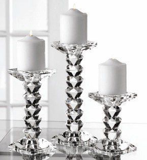 Fifth Avenue Crystal Westport Candle Holders, Set of 3   Candlestick Holders