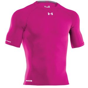 Under Armour Heatgear Sonic Compression Half Sleeve   Mens   Training   Clothing   Tropic Pink/White
