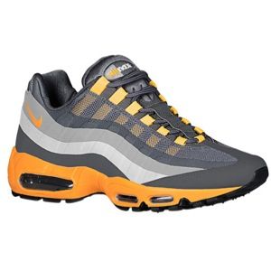 Nike Air Max 95 No Sew   Mens   Running   Shoes   Dark Grey/Cool Grey/Silver/Laser Orange