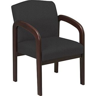 Office Star™ Custom Wood Guest Chair, Espresso Finish Wood with Jet Fabric