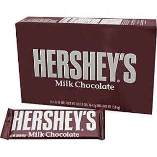 Hersheys Milk Chocolate Bar, 1.55 oz. Bars, 36 Bars/Box