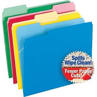 Pendaflex CutLess WaterShed Colored Top Tab File Folders, Letter, 3 Tab, 100/Box