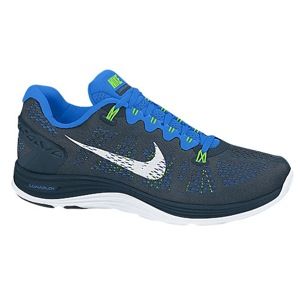 Nike LunarGlide + 5   Mens   Running   Shoes   Dark Mica Green/Kumquat/Atomic Mango/White