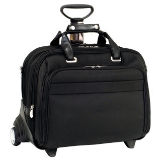 McKlein USA Midway Nylon Checkpoint Friendly 17 in. Detachable Wheeled Laptop Case   Black   Briefcases & Attaches
