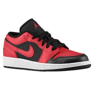 Jordan AJ1 Low   Boys Grade School   Basketball   Shoes   Black/Gym Red/White