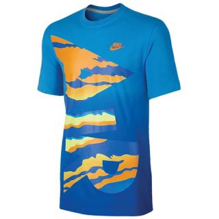 Nike Q1 S+ Air Dip Dye T Shirt   Mens   Casual   Clothing   Light Photo Blue/Game Royal/Madnarin