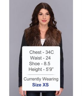 Jessica Simpson Faux Shearling Coat w/ Faux Fur Collar Navy