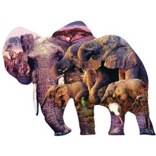 David Penfound Herd of Elephants Shaped Jigsaw Puzzle 1000pc Toys & Games
