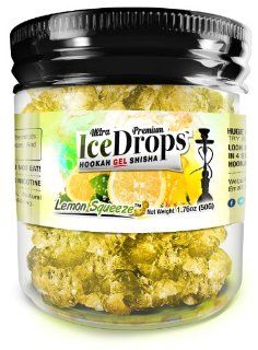Ultra Premium Lemon Squeeze Hookah Ice DropsTM Smoking GEL 50 gram Jar. Huge Clouds, Amazing Taste 100 % Tobacco and Nicotine free Better taste better clouds than tobaccoTM Made in USA by The Beamer Hookah Company Health & Personal Care