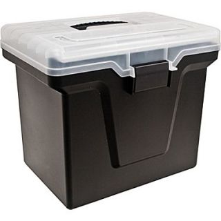 Handy File Box with Organizer Top, Black