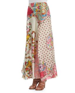 Womens Georgette Mixed Floral Print Maxi Skirt   JWLA for Johnny Was   Multi
