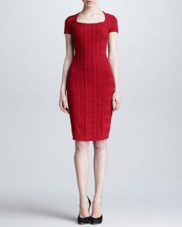 Womens Scuba Short Sleeve Dress   Escada   Ruby (X SMALL)
