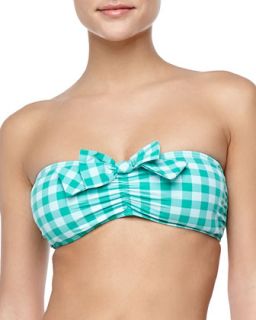 Womens Gingham Check Bandeau Swim Top   Juicy Couture   Dragonfly (SMALL/4 6)