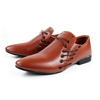 Leatherette Mens Flat Heel Comfort Oxfords Shoes(More Colors)