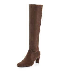 Chicboot Stretch Suede Boot, Funghi (Made to Order)   Stuart Weitzman   Funghi
