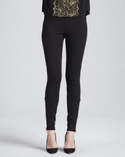Womens Skinny Fit Ponte Pants   Haute Hippie   Blk/Gold hardware (LARGE)
