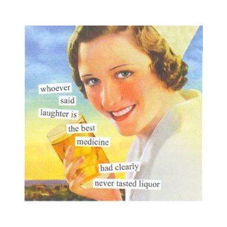 Paperproducts Design 6957 Anne Taintor Beverage/Cocktail Napkin, Whoever Said Laughter is The Best Medicine Had Clearly Never Tasted Liquor Kitchen & Dining