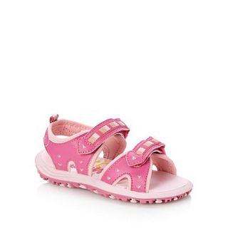 bluezoo Girls pink embroidered striped heart sandals