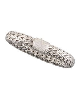 Large Chain Bracelet with Diamond Pave Clasp   John Hardy   (LARGE )