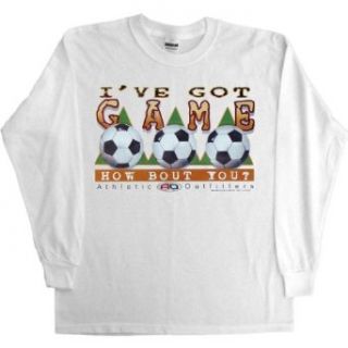 YOUTH LONG SLEEVE T SHIRT  WHITE   SMALL   I've Got Game   How About You, Ive Got Game   How About You   Athletic Outfitters   Soccer Clothing