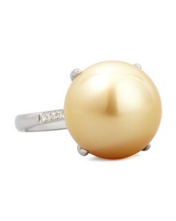Golden South Sea Pearl and Diamond Ring   Eli Jewels   Gold (6.25)