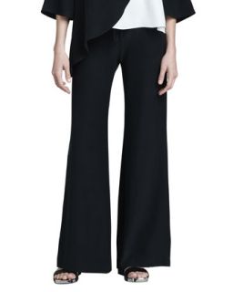 Womens Drawstring Silk Pants   Black (SMALL/6 8)