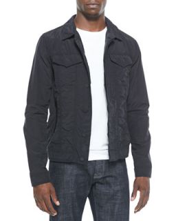 Mens Nylon Trucker Jacket, Black   J Brand Jeans   Black (MEDIUM)