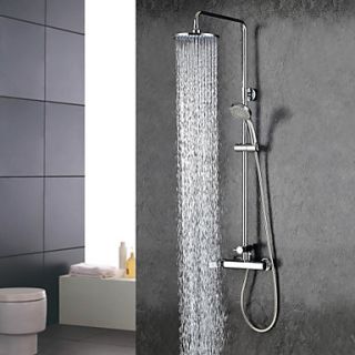 Sprinkle Contemporary Chrome Finish Widespread Two Handles Rainfall Shower Faucet