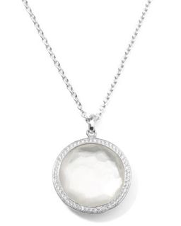 Stella Large Lollipop Necklace in Mother of Pearl & Diamonds 16 18   Ippolita  