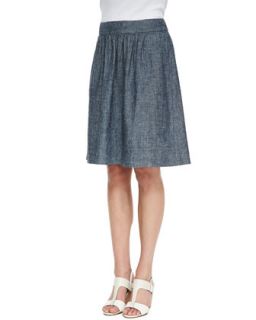 Womens Chambray A line Skirt, Denim   Eileen Fisher   Denim (M (10/12))