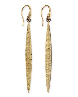 Midnight & Gold Scroll Carved Marquise Earrings   Armenta   Gold