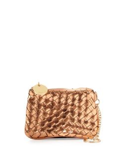 Sunset Woven Key Ring Pouch, Rose Gold   Deux Lux   Rose gold