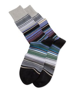 Mens Summer Stripe Socks, Gray   Paul Smith   Grey