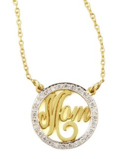 Mom Small Diamond Pendant Necklace   Kacey K   Gold