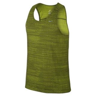 Nike Miler Printed Sleeveless Mens Running Shirt   Fierce Green