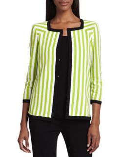Womens Gloria Striped Jacket   Misook   Electric lime mlt (SMALL (6/8))