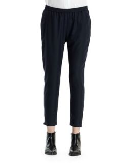 Womens Relaxed Tapered Pants with Elastic Waist   Stella McCartney   Navy