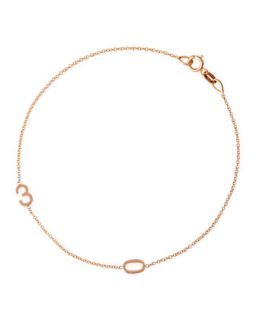 Mini 2 Number Bracelet, Rose Gold   Maya Brenner Designs   Rose gold (One Size)