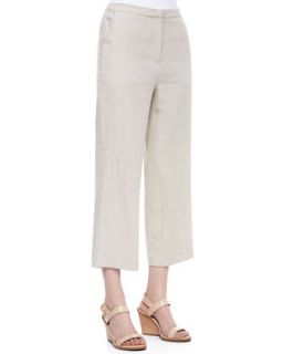 Womens Casual Linen Ankle Pants   Sand (X LARGE16)