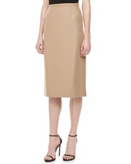 Womens Long Felt Pencil Skirt, Fawn   Michael Kors   Fawn (6)