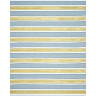 Isaac Mizrahi By Safavieh Beach Stripe Yellow/ Blue Wool Rug (4 X 6)