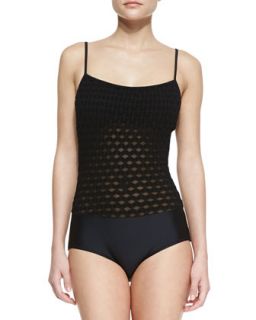 Womens Smooth/Netted Combo One Piece Swimsuit   Jean Paul Gaultier   nero (40)