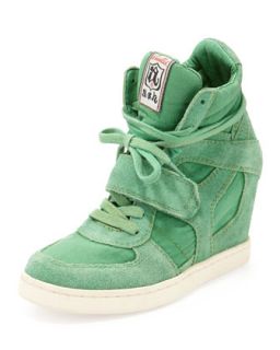 Bowie Suede and Canvas Wedge Sneaker, Brazil   Ash   Brazil/Brazil (40.0B/10.0B)