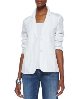 Womens Handkerchief Linen 2 Button Jacket, White   Eileen Fisher   White (XS