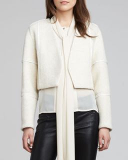 Womens Luce Leather Trim Jacket   J Brand Ready to Wear   Marble (LARGE/10)