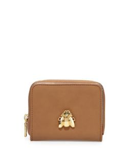 Faux Leather Scarab Wallet, Natural   Love Moschino