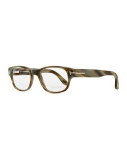 Mens Hollywood Fashion Glasses with Clip On Shades, Green Horn   Tom Ford  
