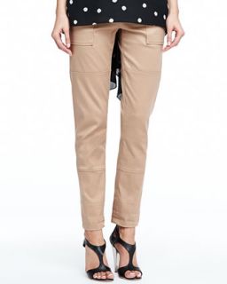 Womens Twill Tapered Cargo Pants   Halston Heritage   Camel (8)