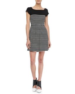Womens County Cotton Striped Dress   French Connection   Black (4)