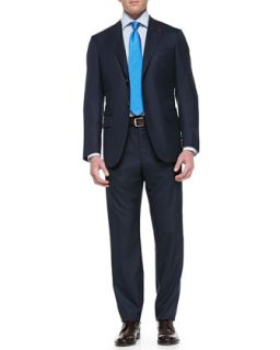 Mens Tic Stripe Two Piece Suit, Navy   Isaia   (42/43R)